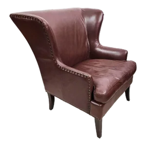Leather Wingback Lounge Chair by DeCoro