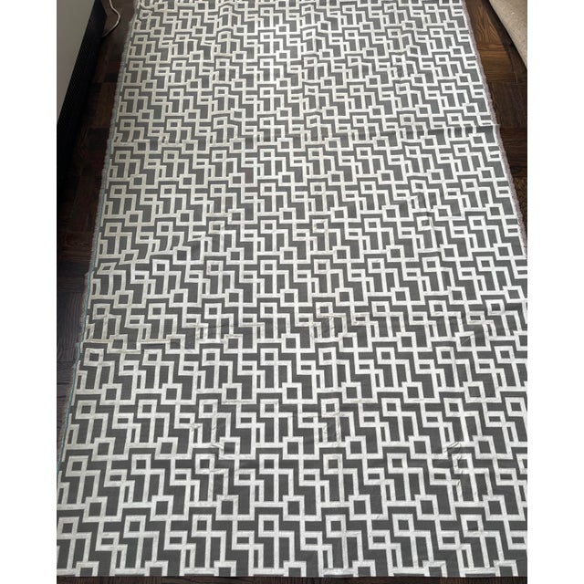 Modern Kravet Couture Greek Key Diva Gray Epingle 3+y Fabric For Sale - Image 3 of 13