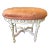 Vintage French Oval Vanity Stool With New Velvet Upholstery For Sale