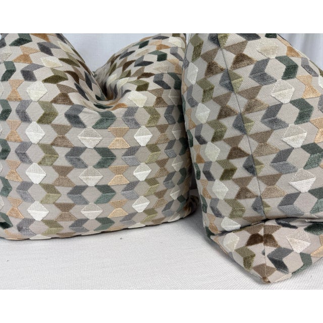 Transitional Kravet "Modern Velvets" #36979-335 22" Pillows-a Pair For Sale - Image 3 of 3