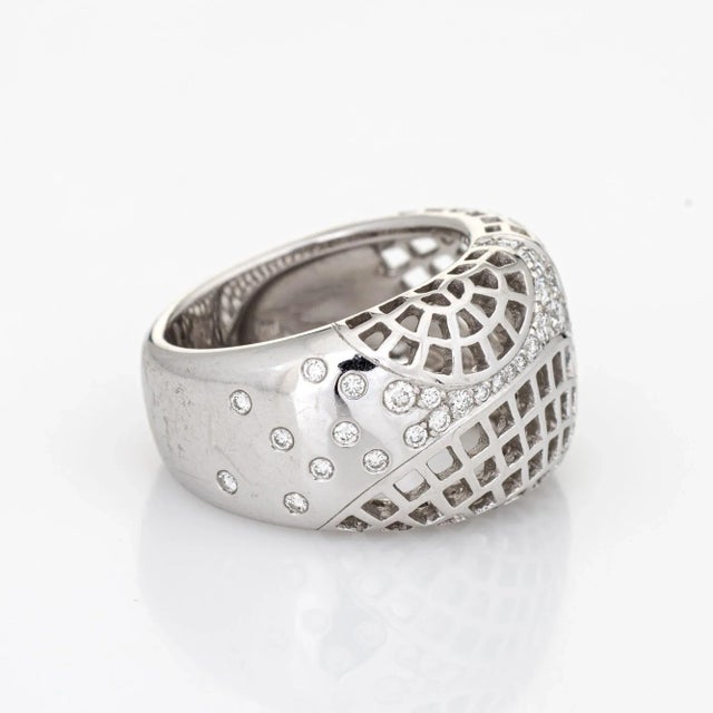 Modern Cartier Nouvelle Vague Paris Ring Diamond 18k White Gold Sz 6 Vintage c2000 For Sale - Image 3 of 7