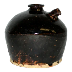 19th Century Chinese Black Lacquered Vinegar Pot