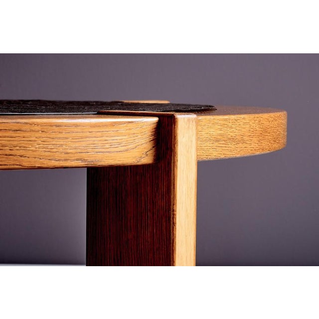 French Oak Frame Coffee Table with Slate Inset, 1970s For Sale - Image 9 of 10