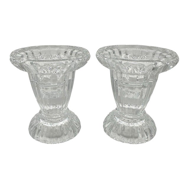 Vintage Gorham Crystal Reversible Candle Holder - Set of 2 For Sale