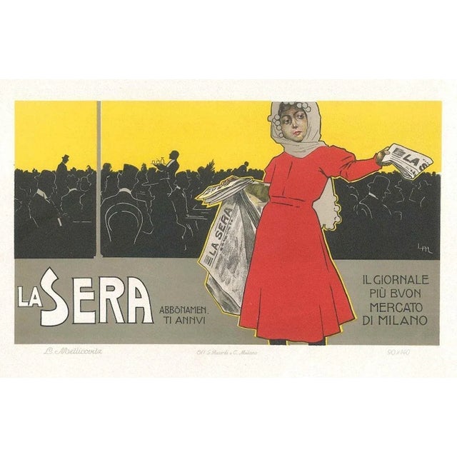 La Sera - Original Vintage Advertising Lithographby L. Metlicovitz - 1900 ca. 1900 ca. For Sale - Image 3 of 3