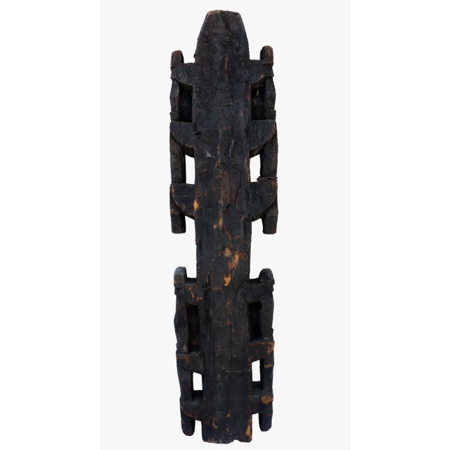 Antique Hand-Carved Wooden Pillar Column, Afghanistan / Pakistan, 1890s For Sale - Image 5 of 12