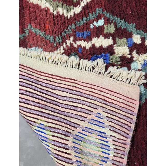 Textile Red Handwoven Berber Wool Rug - 8.5 X 5.9 Ft For Sale - Image 7 of 8
