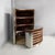 Italian Modern Bar Cabinet with Stools in Suede and Metal, 1970s, Set of 3 For Sale - Image 3 of 18