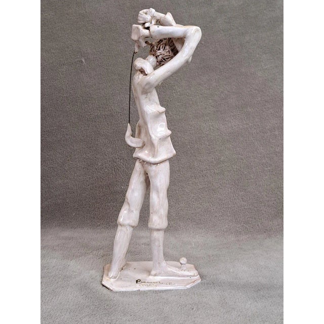 Figurative Vintage 1980s Dino Bencini Golfer Italy Collectible Ceramic Figurine Signed For Sale - Image 3 of 12