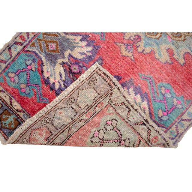 Hand Knotted Door Mat, Entryway Rug, Bath Mat, Kitchen Decor, Small Rug, Turkish Rug - 1′7″ × 3′ For Sale - Image 9 of 15