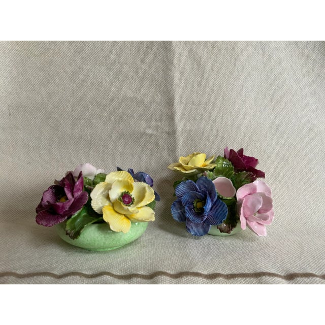 Enchanting 1950s Denton Porcelain Floral Candleholders - Perfect for Warm Weather Entertaining For Sale - Image 9 of 9