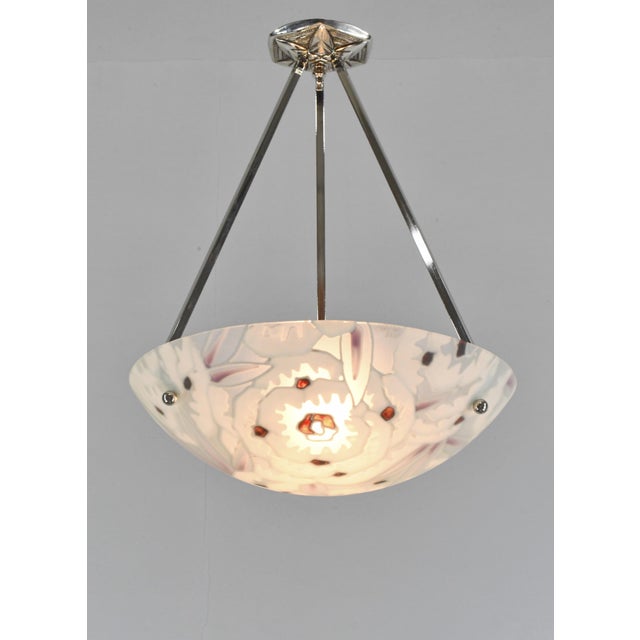 1930s French Art Deco Pendant Light by Maxonade - 1930 Chandelier France For Sale - Image 5 of 14