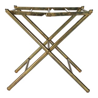 Vintage Brass Folding Luggage Rack For Sale