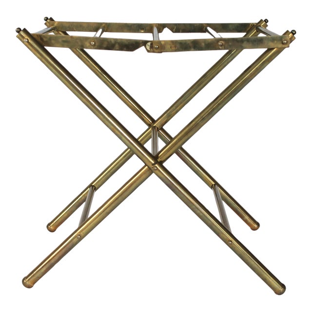 Vintage Brass Folding Luggage Rack For Sale