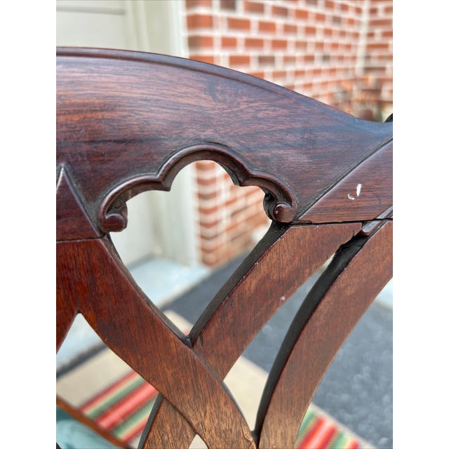 Set of 3 Mahogany Gothic Chippendale Side Chairs, Philadelphia 1770s For Sale - Image 6 of 12