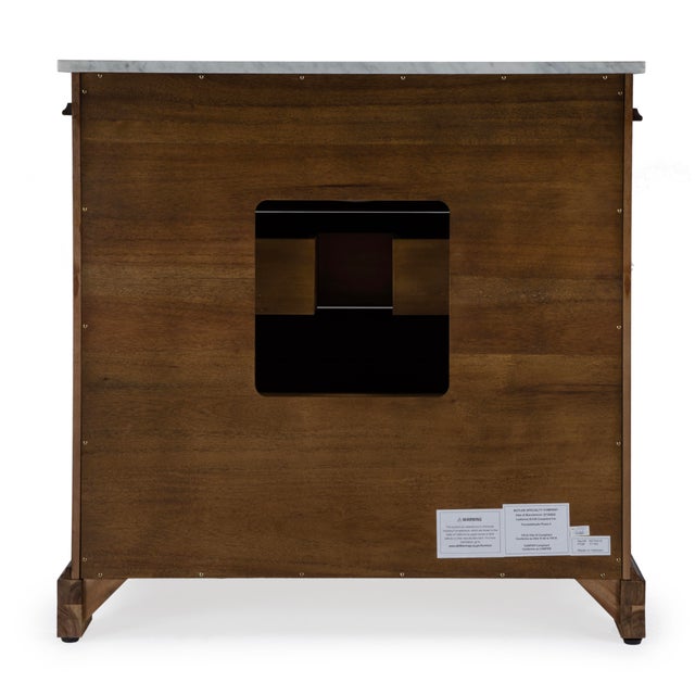 Wood Hanson 36" Single Sink Bathroom Vanity Set, Brown For Sale - Image 7 of 9
