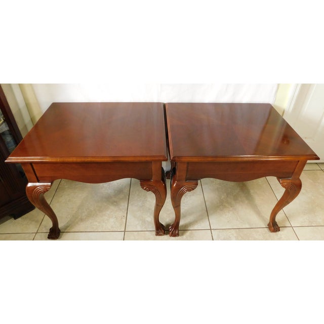 Broyhill Solid Mahogany Wood Ball & Claw Foot Side/End Tables or