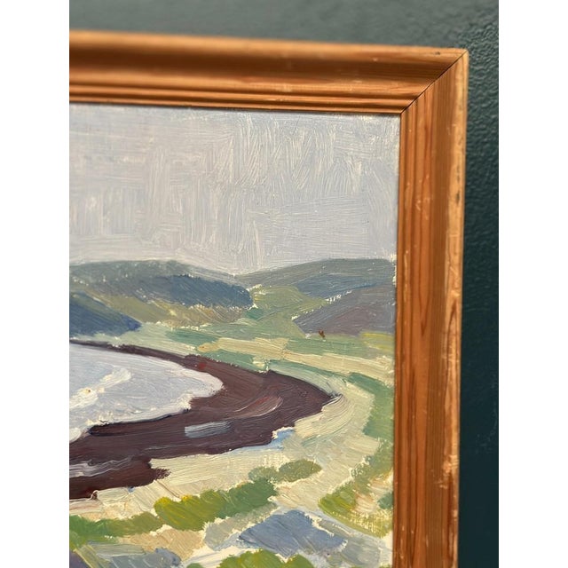 Curt Rydell, Coastal Landscape, 1950s, Oil Painting on Panel, Framed For Sale - Image 14 of 18