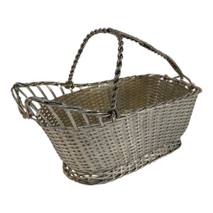 1950s Christofle Silverplate "Gallia" Wine Basket Bottle Holder