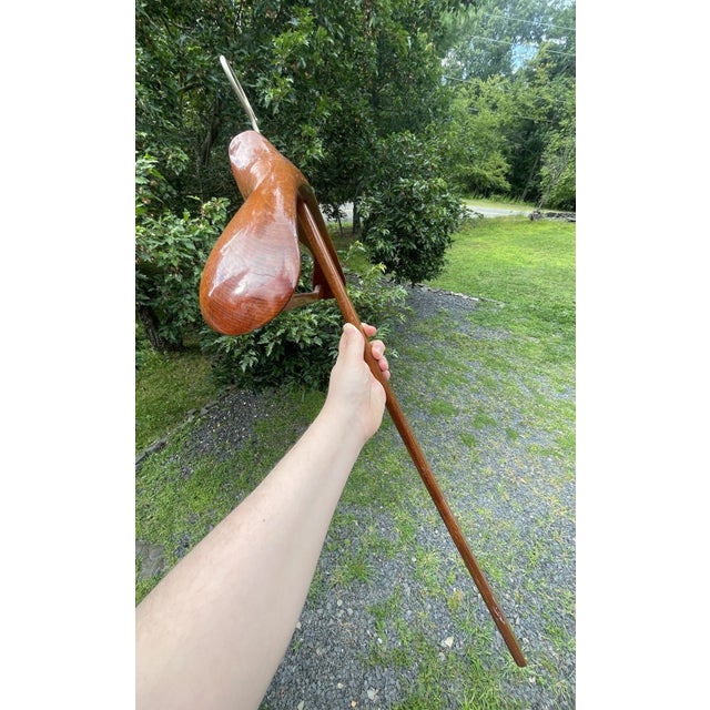 Rare Mid 20th Century Modern Italian Dovetail Wooden Hanger W/ Pole Fratelli Reguitti For Sale - Image 9 of 18