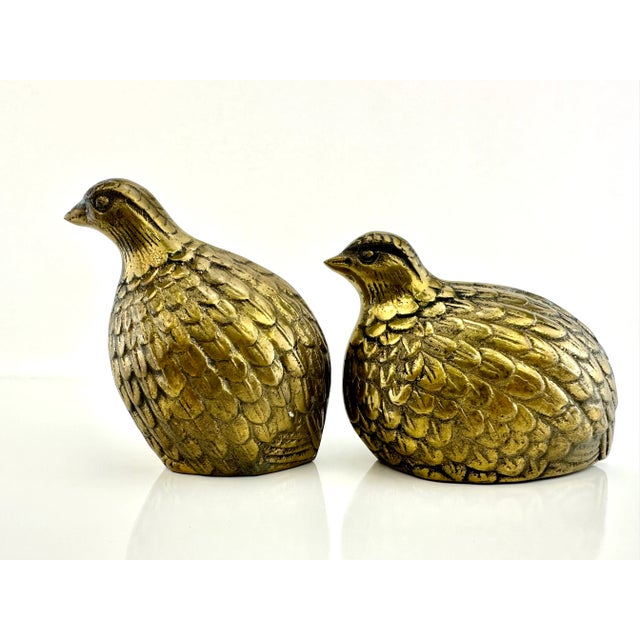 Mid Century Sold Brass Pheasants, a Pair For Sale - Image 9 of 10
