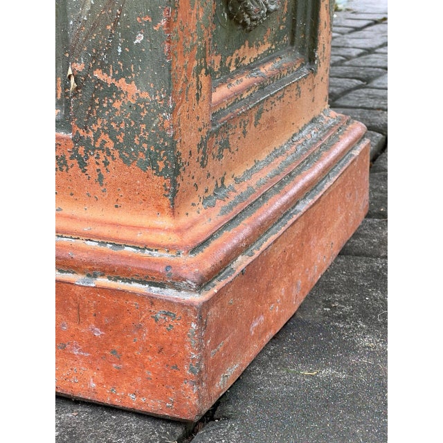 19th Century Continental Artisan Crafted Terracotta Garden Plinth, Urn Pedestal For Sale - Image 12 of 15