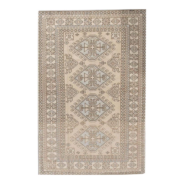 Vintage Turkish Oushak Area Rug 5ft X 6ft 8in For Sale