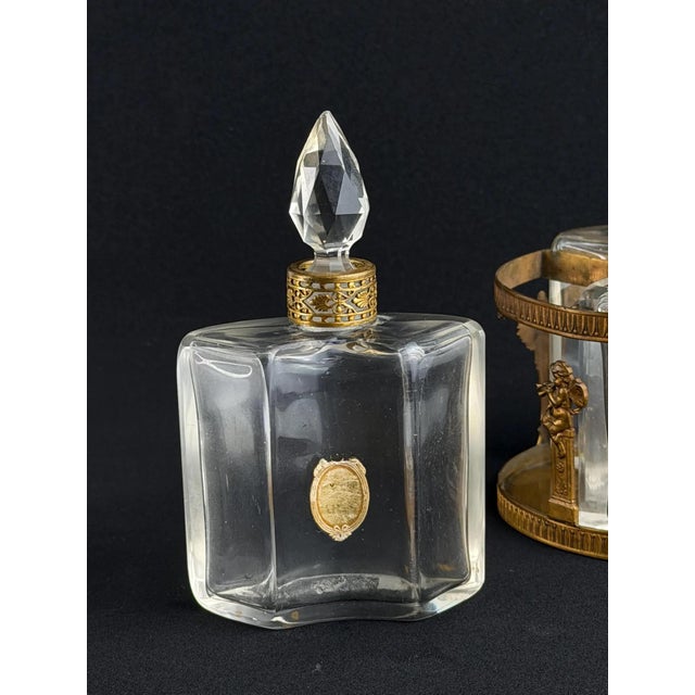 French Neo-Empire Ormolu Perfume Set with Bottles from Arys Paris Fox-Trot, 1890s, Set of 5 For Sale - Image 4 of 12