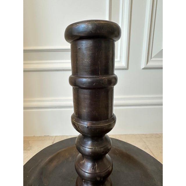 Metal Vintage Monumental 16” Bronze Candlestick Holders -a Pair For Sale - Image 7 of 18