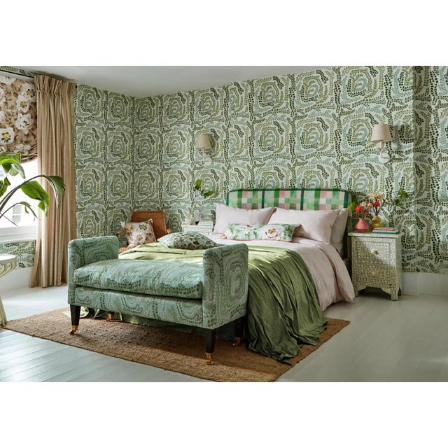 Contemporary Harlequin Fayola Fabric in Seaglass/Clover/Awakening For Sale - Image 3 of 4