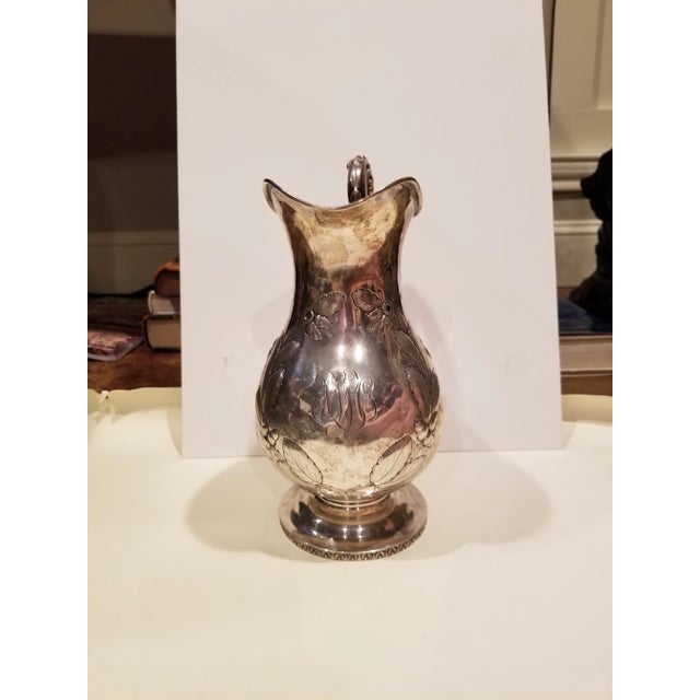 Beautiful antique coin silver water pitcher..American and early 19th century. There are no hallmarks on this.