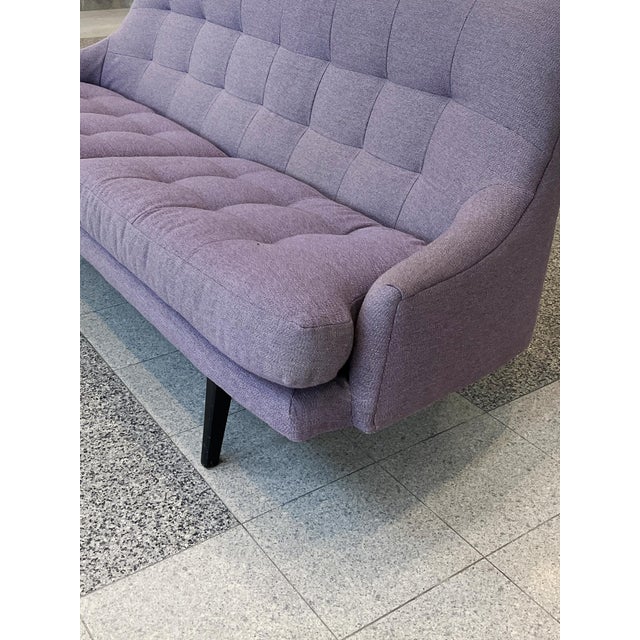 1960s Danish Modern Sofa in Lavender Linen For Sale - Image 12 of 14