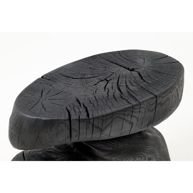 Sculptural Hardwood Stool in Charred Wood by Logniture For Sale - Image 15 of 16