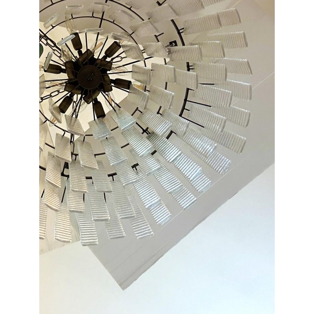 Contemporary Contemporary Modern Clear Strips “Listelli” Murano Glass Burnish Flush Mount For Sale - Image 3 of 5