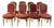 1960s Set of 8 Louis XVI Style Painted Red Upholstered Dining Chairs For Sale