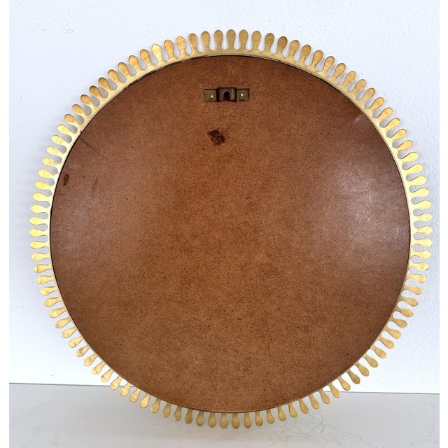 Mid-Century Wall Mirror in Brass by Vereinigte Werkstätten, 1970s For Sale - Image 11 of 13