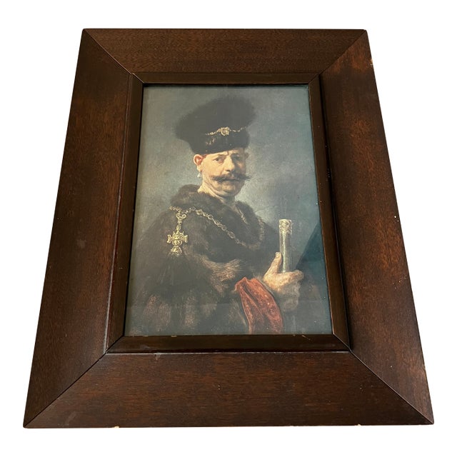 Antique Framed Print of Rembrandt's "A Polish Nobleman" - Krumbholz Fine Arts Milwaukee For Sale