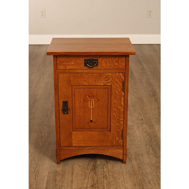 Stickley Mission Oak Harvey Ellis Inlaid Nightstand For Sale - Image 17 of 18
