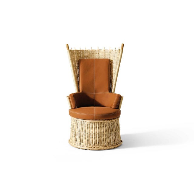 Not Yet Made - Made To Order Hotte Rattan and Leather Armchair by Philippe Starck for Cassina For Sale - Image 5 of 10