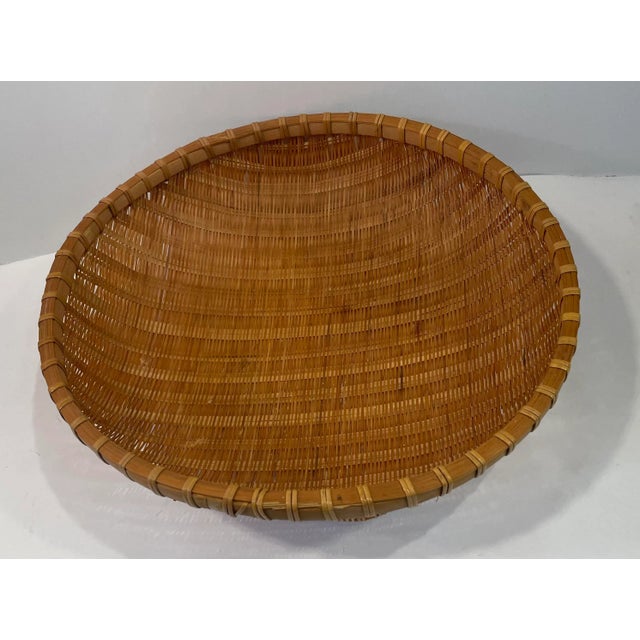 Vintage Woven Winnowing Basket For Sale - Image 4 of 8