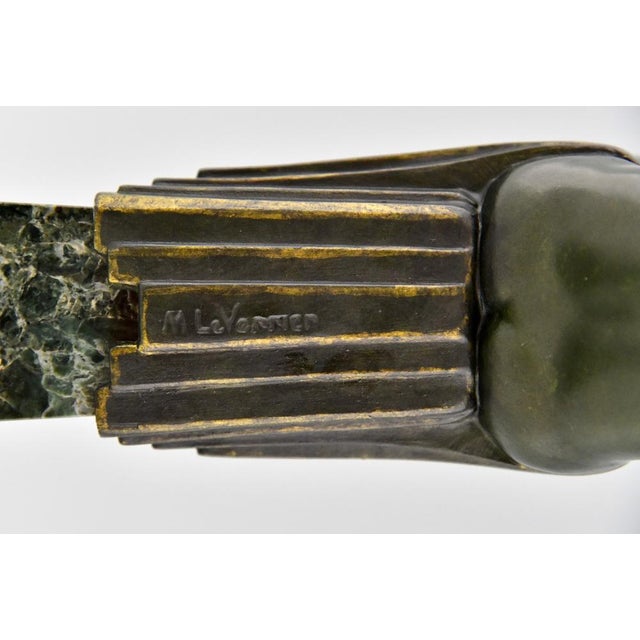 French Art Deco Table Lamp by Max Le Verrier, 1925 For Sale - Image 10 of 11