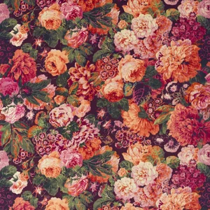 Sanderson Very Rose and Peony Fabric in Wild Plum