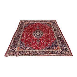 11ft 4 in × 15ft 6 in Persian Kashan Handmade Wool Rug For Sale