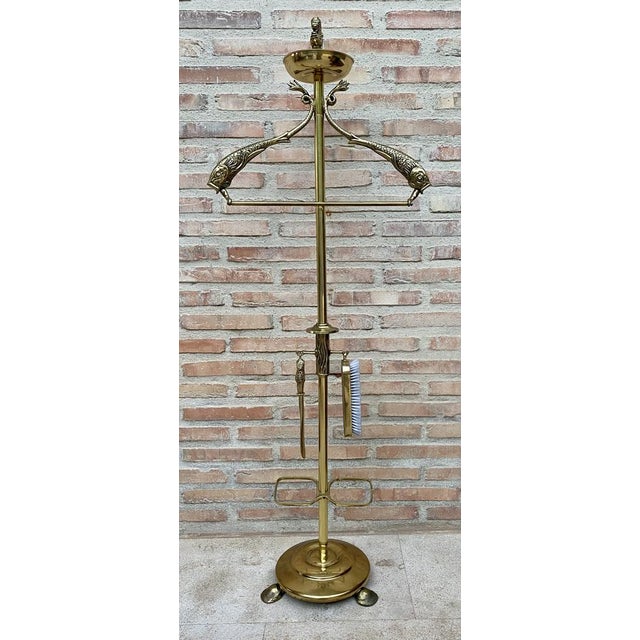 Early 20th Century French Bronze and Brass Valet Stand Dressboy, 1940s For Sale - Image 16 of 16