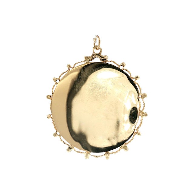 Modern 1960's 14 Karat Yellow Gold Flower Basket Charm With Synthetic Birthstones For Sale - Image 3 of 4