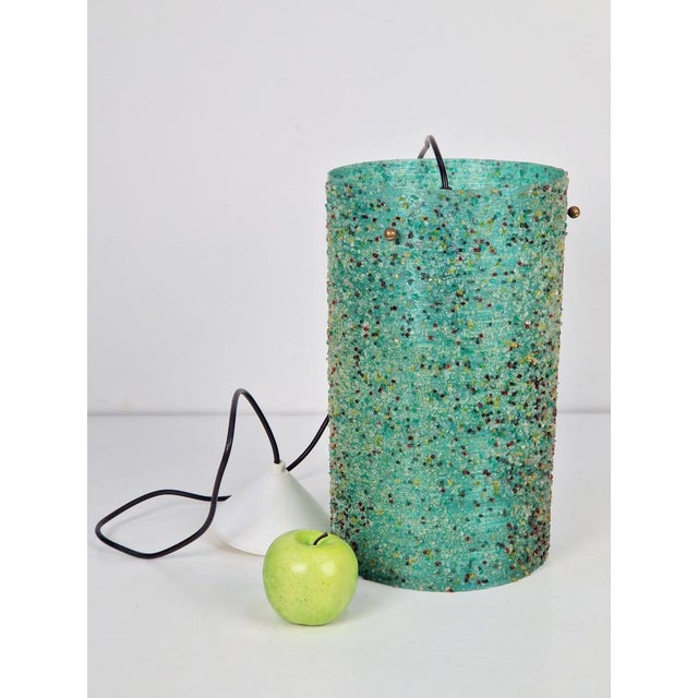 Metal Polyester Green Sugar Tube Pendant Lamp, 1960s For Sale - Image 7 of 11
