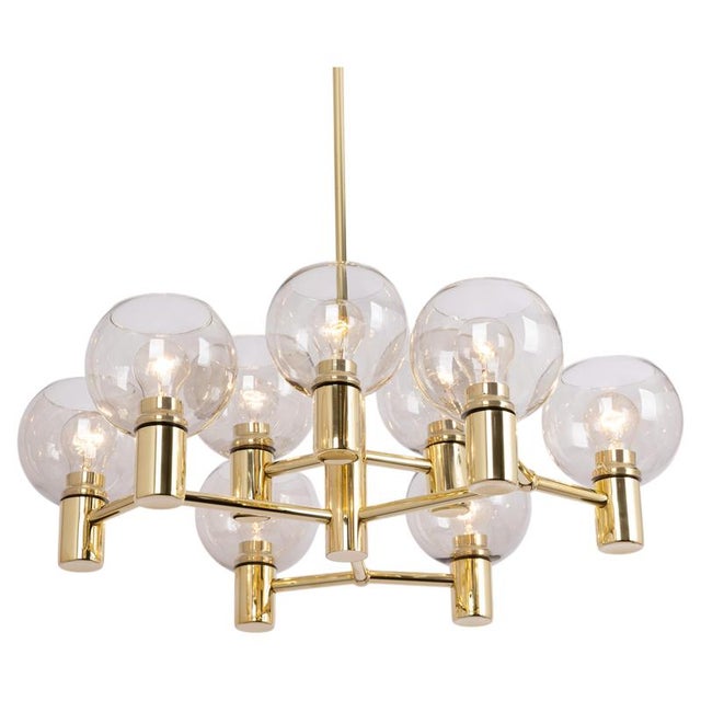 Large Vintage Brass Chandelier, Germany, 1960s For Sale - Image 13 of 13