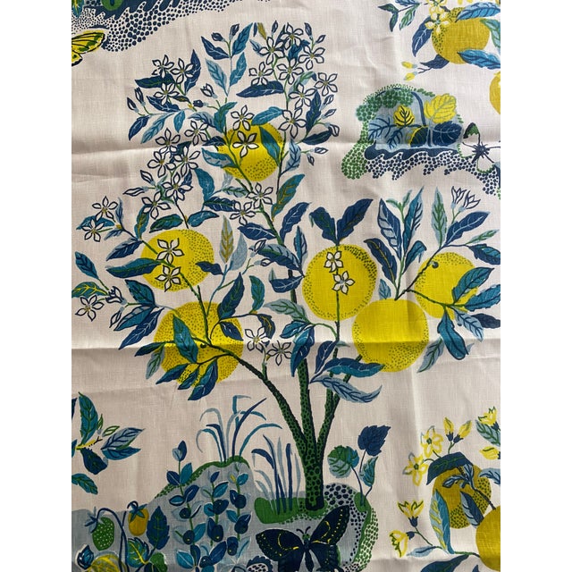 2020s 2 Yards of Schumacher's Citrus Garden Fabric In For Sale - Image 5 of 6