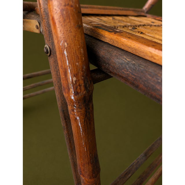 1950s Boho Chic Bamboo & Rattan Folding Chairs, Pair For Sale - Image 12 of 13