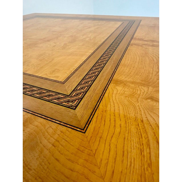 Beige Coffee Table in Ash Burl, Wood Inlay and Black Lacquer, 1980s For Sale - Image 8 of 15